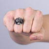 Hot Leathers men's stainless steel eye patch ring, stylish accessory with bold design and polished finish.