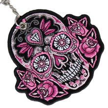 Hot Leathers KCH1014 Colored Sugar Skull Embroidered Key Chain