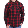 Hot Leathers ladies black and red flannel long sleeve shirt, stylish textile clothing with a classic plaid design.