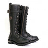 Black leather knee-high boots by Hot Leathers with side zipper entry for women, 14-inch tall style.