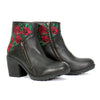 Hot Leathers Ladies Black Wild Roses Zipper Boots with floral design and zipper closure, stylish and comfortable women's footwear.