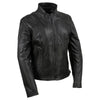 Black women's leather jacket from Hot Leathers' Serene collection, featuring a clean cut premium leather design.