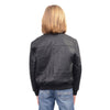 Milwaukee Leather youth black leather bomber jacket with ribbed collar and cuffs, stylish kids' clothing for a cool look.