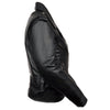Milwaukee Leather women's black leather police style jacket with side laces, classic design, and tailored fit.