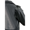 Milwaukee Leather women's black police style leather jacket with classic design, featuring lapels and front zipper.