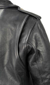 Milwaukee Leather women's black police style leather jacket with classic design, featuring a fitted silhouette and detailed stitching.