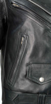Milwaukee Leather women's black classic police style leather jacket with front pockets and tailored fit.