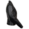 Black Milwaukee Leather ladies police-style leather jacket with classic design and detailed stitching, front view.
