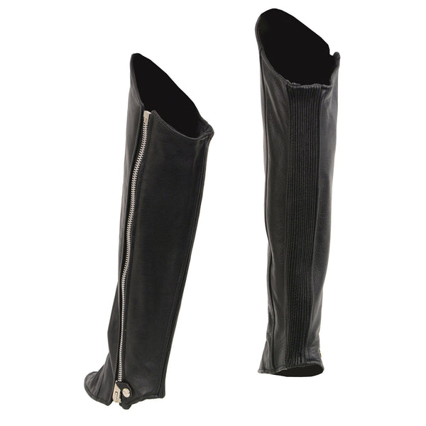 Milwaukee Leather LKL6755 Women's Black Leather Knee High Half Chaps ...