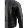 Milwaukee Leather men's black scooter style motorcycle jacket with removable thermal liner, featuring classic design and leather construction.