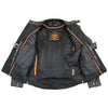 Milwaukee Leather men's black scooter style motorcycle jacket with removable thermal liner, featuring classic design and protective details.