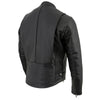 Milwaukee Leather men's black scooter style motorcycle jacket with removable thermal liner and classic design.