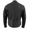 Milwaukee Leather men's black scooter-style motorcycle jacket with removable thermal liner, classic design, and durable leather construction.