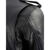 Milwaukee Leather men's black leather motorcycle jacket with side lace, police style, thick biker design, front zipper and collar.