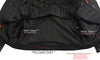 Milwaukee Leather men's black motorcycle jacket with side lace, police style design and patch detail, made of thick leather for bikers.