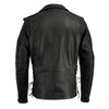 Milwaukee Leather men's black tall-size police style leather jacket with side laces, front zipper, and classic design.