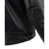 Milwaukee Leather men's black Pistol Pete motorcycle vented leather jacket with utility pockets, tall size, visible zipper and stitching details.