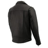 Milwaukee Leather men's black Pistol Pete motorcycle vented leather jacket with multi-utility pockets, stylish and durable for riding.