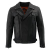 Milwaukee Leather men's black Pistol Pete motorcycle vented leather jacket with utility pockets, tall sizes, and classic design.
