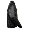 Milwaukee Leather men's black Pistol Pete motorcycle vented leather jacket with utility pockets, tall sizes, and rugged style.