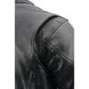 Milwaukee Leather men's black vented scooter leather jacket with side laces, featuring a stylish design and durable construction.