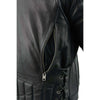 Milwaukee Leather men's black vented scooter leather jacket with side laces, featuring a stylish design and durable construction.
