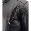 Milwaukee Leather men's black vented scooter leather jacket with side laces, featuring a stylish design and classic fit.