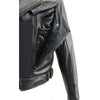 Milwaukee Leather men's black genuine leather motorcycle jacket with police style design, 1.3mm thick biker jacket.