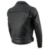 Milwaukee Leather men's black genuine leather motorcycle jacket with police style design, 1.3mm thick biker jacket, front view