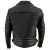 Milwaukee Leather men's black genuine leather motorcycle jacket with police style design and 1.3mm thick biker jacket features.
