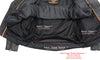 Milwaukee Leather men's black genuine leather motorcycle jacket with police style patches, 1.3mm thick biker jacket for men.