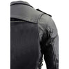 Milwaukee Leather men's black motorcycle jacket with side lace, thick Brando style biker jacket for men, made of durable leather.