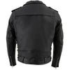 Milwaukee Leather men's black motorcycle jacket with thick leather, side lace detailing, biker style, and classic Brando design.