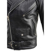 Milwaukee Leather men's black police style motorcycle jacket with quilted liner, classic design, and durable leather construction.