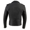Milwaukee Leather men's The Legend classic black police style motorcycle jacket with quilted liner, featuring leather construction and detailing.
