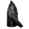 Milwaukee Leather men's The Legend classic police style black leather motorcycle jacket with quilted liner, front zipper, and epaulets.
