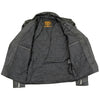 Black Milwaukee Leather youth police biker jacket with classic style, featuring a sturdy leather design for kids' motorcycle-inspired fashion.