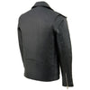 Milwaukee Leather youth black police biker leather jacket with classic style, designed for kids, featuring detailed stitching and front zipper.