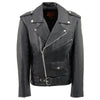 Milwaukee Leather youth black police biker leather jacket with classic style, designed for kids, featuring a sturdy leather construction.