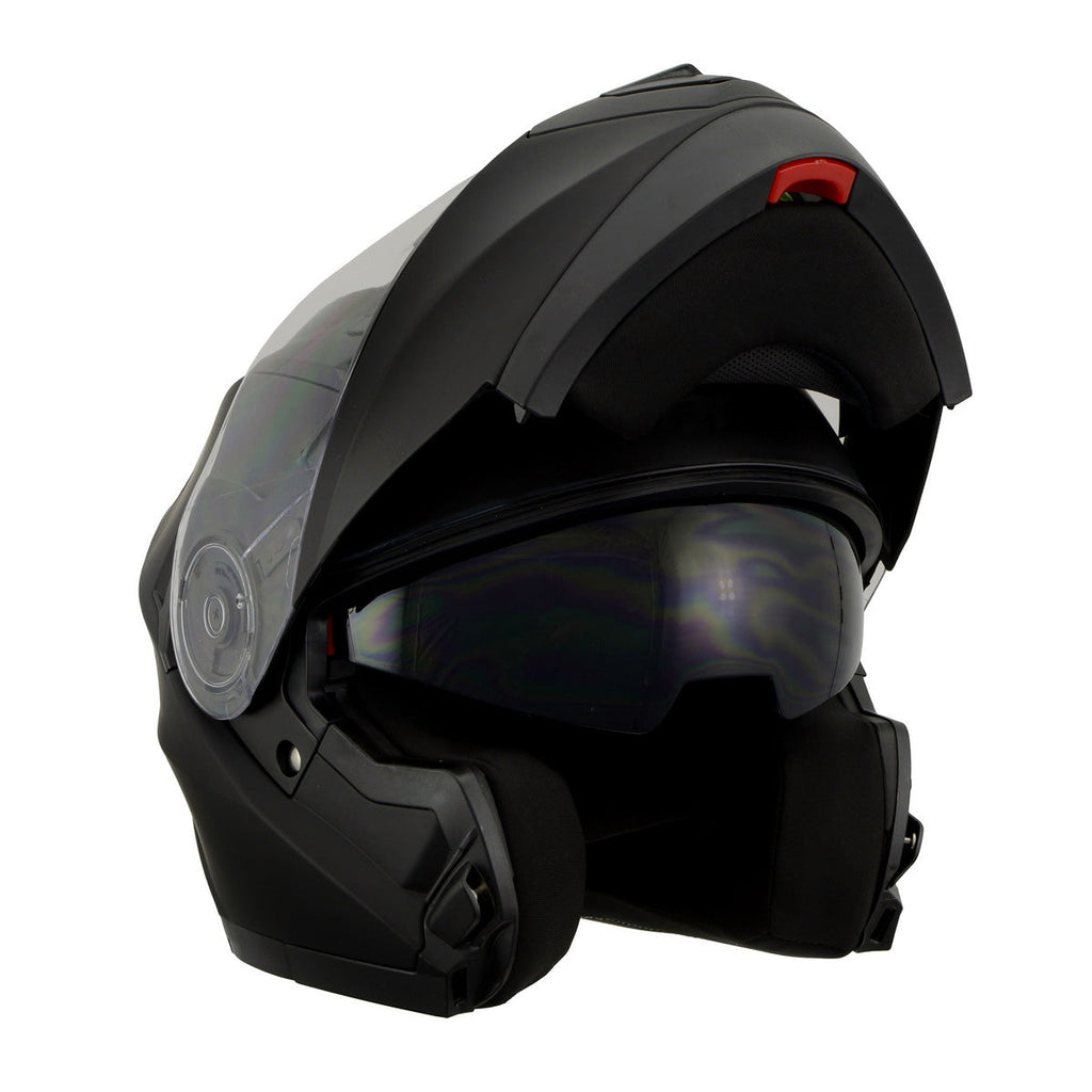 dot modular motorcycle helmets Milwaukee Performance MPH9803DOT 'Ionized' Matte Black Advanced Helmet with Drop Down Visor Model:CWC-C-902MH Igloo Coolers | Marine Bubble_Black visor system