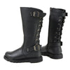 Milwaukee Leather MB255 Dream Girl women's 12-inch black leather motorcycle boots with sturdy sole and stylish design.