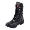 Milwaukee Leather MBL9301 Women's Black Lace-Up Boots with Side Zipper Entry