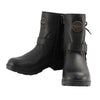 Milwaukee Leather MBL9313 Women's Black Leather Harness Zip-Up Motorcycle Rider Boots w/ Back Laces