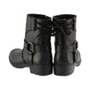 Milwaukee Leather women's black leather motorcycle rider boots with back laces and zip-up front, stylish and durable footwear.