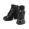 Black leather lace-front women's boots by Milwaukee Leather with harness rings, featuring a stylish and sturdy design.