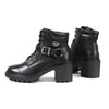 Milwaukee Leather MBL9316 Women's Black Leather Lace Front Boot with Harness Ring