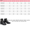 Milwaukee Leather women's black leather lace-up boots with harness ring detail and sturdy sole.