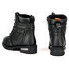 Milwaukee Leather MBL9319 Women's Black Full Grain Leather Motorcycle Riding Boots-Lace-Up and Side Zipper Closure