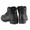 Milwaukee Leather MBL9320 women's black leather lace-up moto boots with side zipper, stylish and durable footwear.