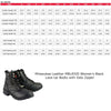 Milwaukee Leather MBL9320 women's black leather lace-up moto boots with side zipper and rugged design.